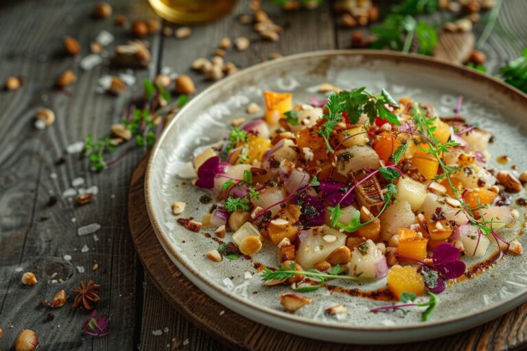 Christophe Bouillault présente son menu découverte dans un restaurant étoilé en France.