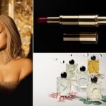 Rihanna présente une nouvelle collaboration avec Dior et un rouge à lèvres Celine à Paris.