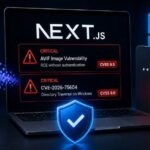 Vulnérabilité d’un serveur Next.js exploitée via une image AVIF piégée.