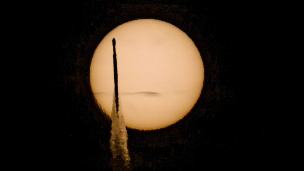 NASA’s Roman Space Telescope Captured Crossing the Sun During SpaceX Falcon Heavy Launch
