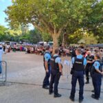 Opération anti-délinquance des gendarmes sur un marché gourmand près de Villeneuve-sur-Lot.