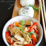 Porc à la Thaïlandaise et riz gluant au parfum d&rsquo;estragon : une recette traditionnelle revisitée.