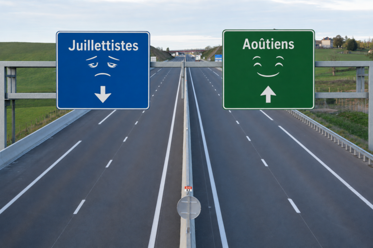 Six livres abandonnés sur une aire d’autoroute par des vacanciers en France.