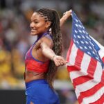Tara Davis-Woodhall, championne olympique, met fin à sa saison après un accident de voiture.