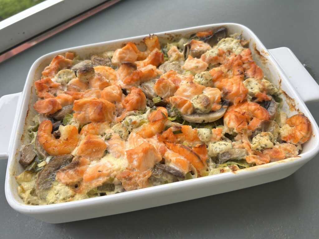 Recette de one pot orzo au saumon, poireau et champignons sur Tous à vos cocottes