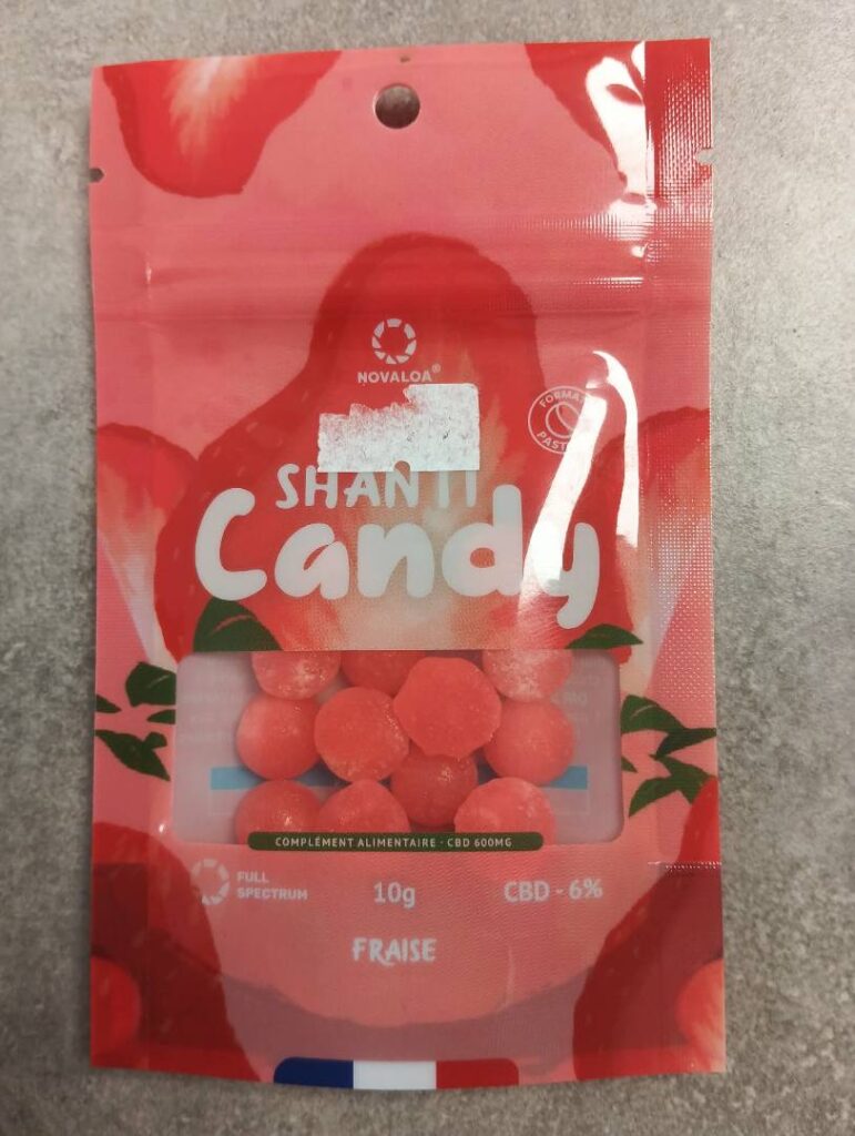 Sachet 10Gr pastille fraise 6% CBD 0,05%THC