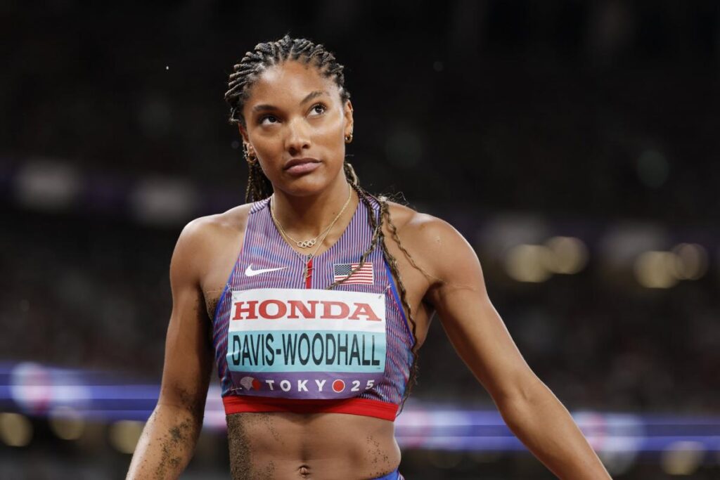 Tara Davis-Woodhall, championne olympique de longueur, blessée dans un accident de voiture.