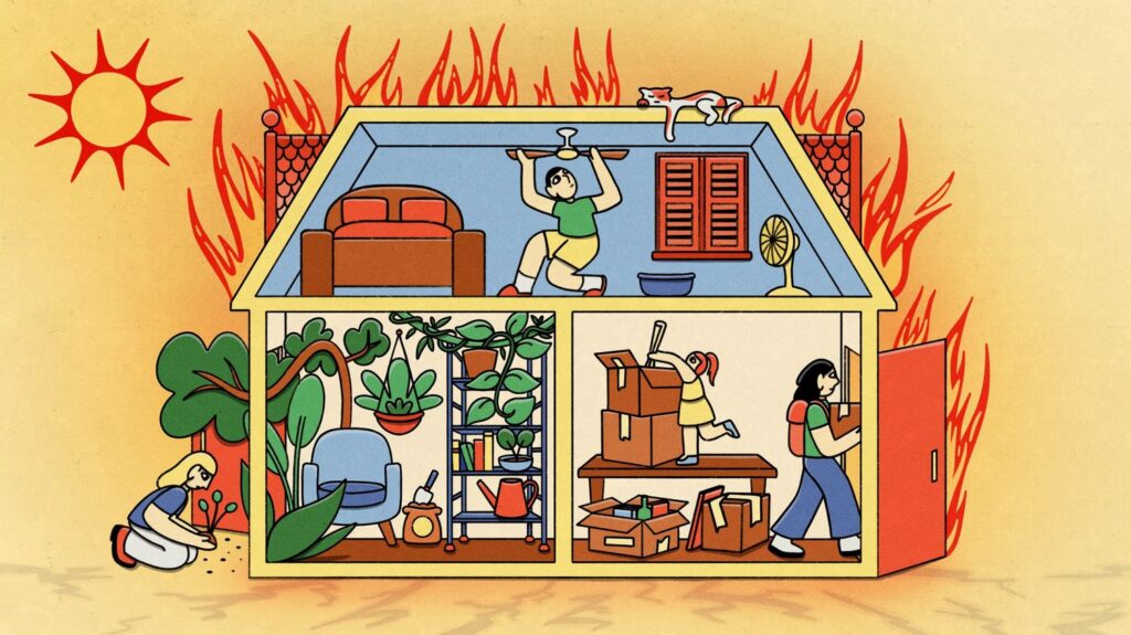 Les Français adaptent leur logement face aux canicules : déménagement, climatisation ou végétalisation.