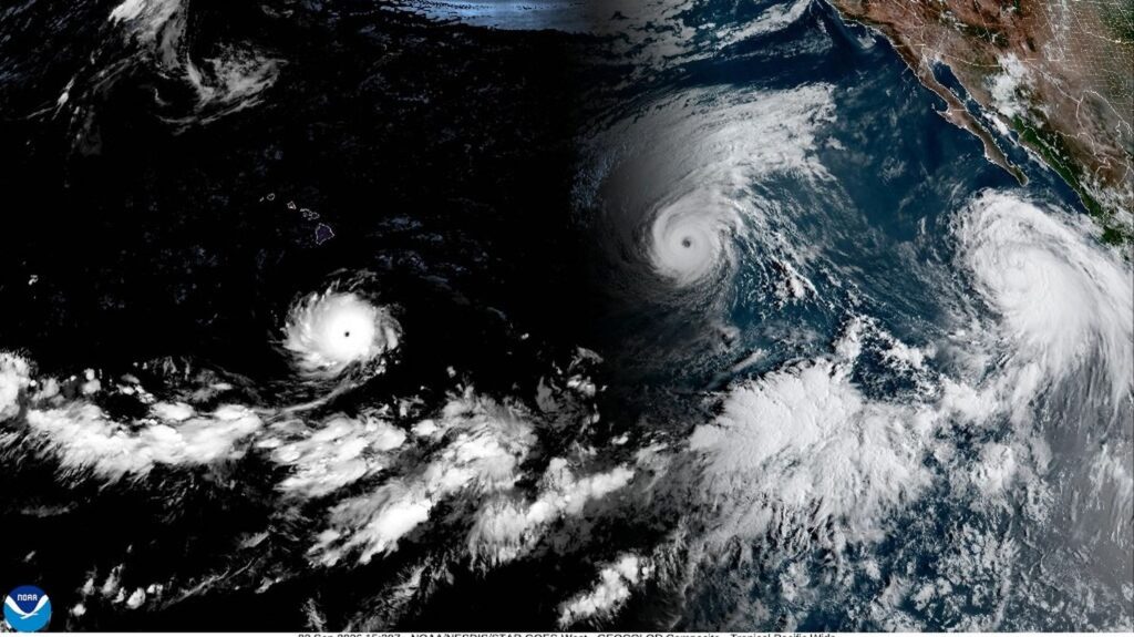 Trois cyclones simultanés dans le Pacifique, phénomène rare lié à El Niño