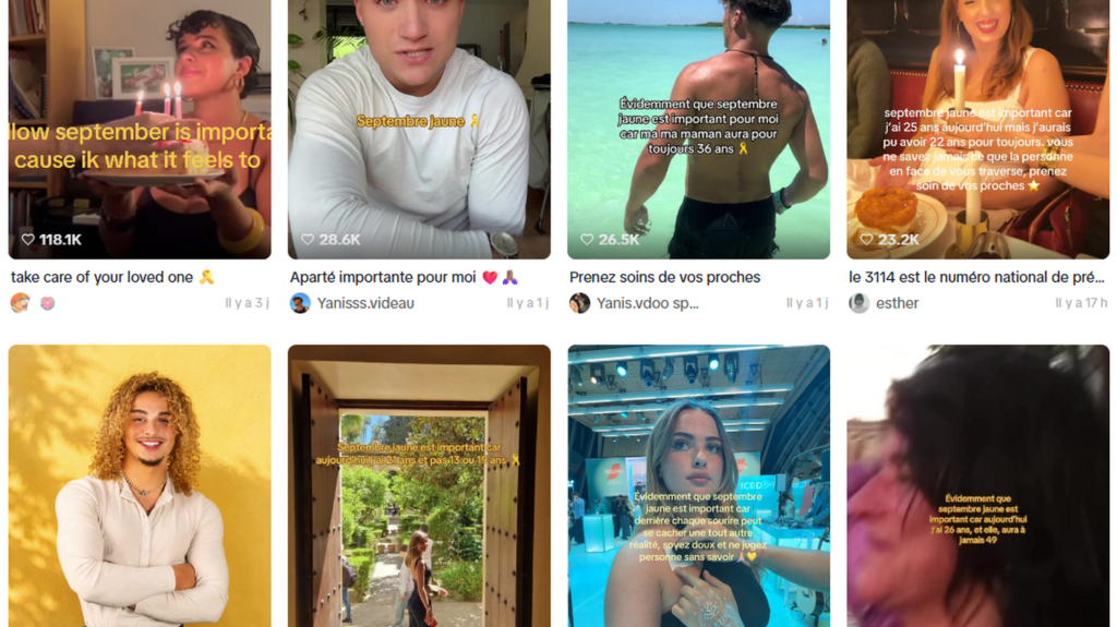 Septembre jaune : des internautes en France sensibilisent au suicide sur les réseaux sociaux.