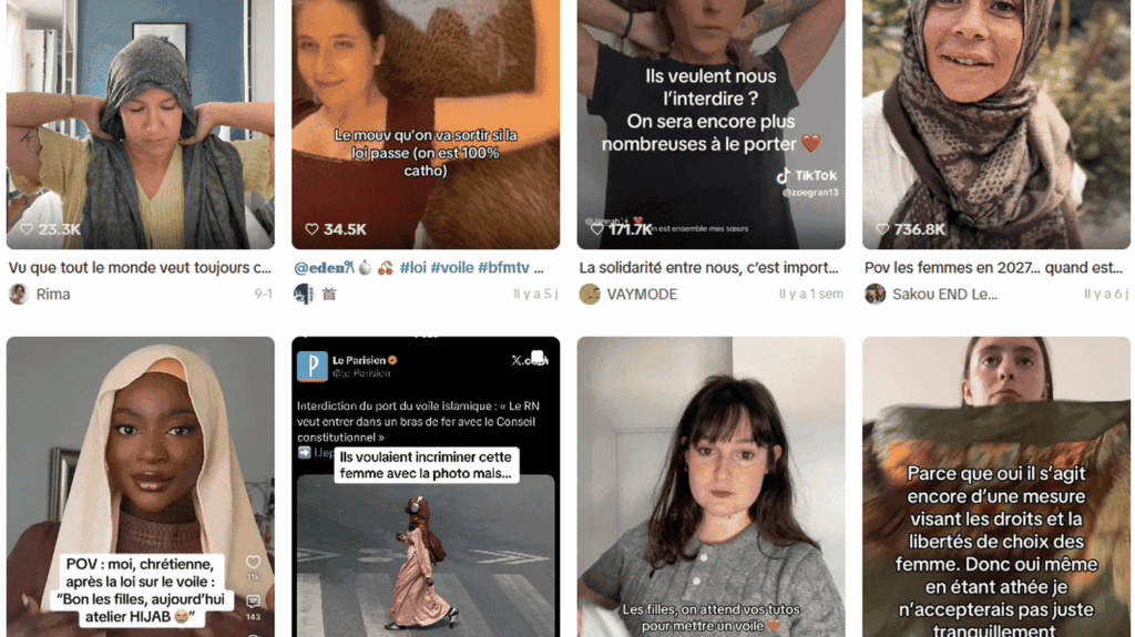 Réactions des femmes voilées sur les réseaux sociaux après une vague de soutien en France.