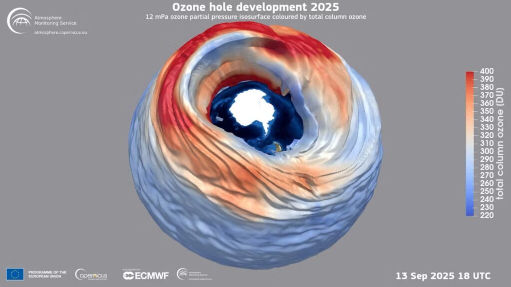 Le trou dans la couche d’ozone atteint des tailles parmi les plus petites observées depuis trois décennies.