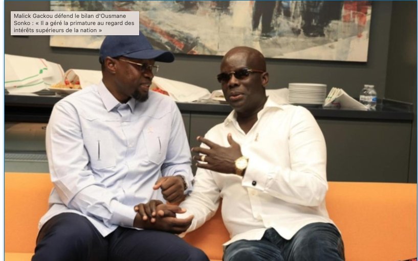 Malick Gackou soutient le bilan d’Ousmane Sonko sur la gestion de la Primature.