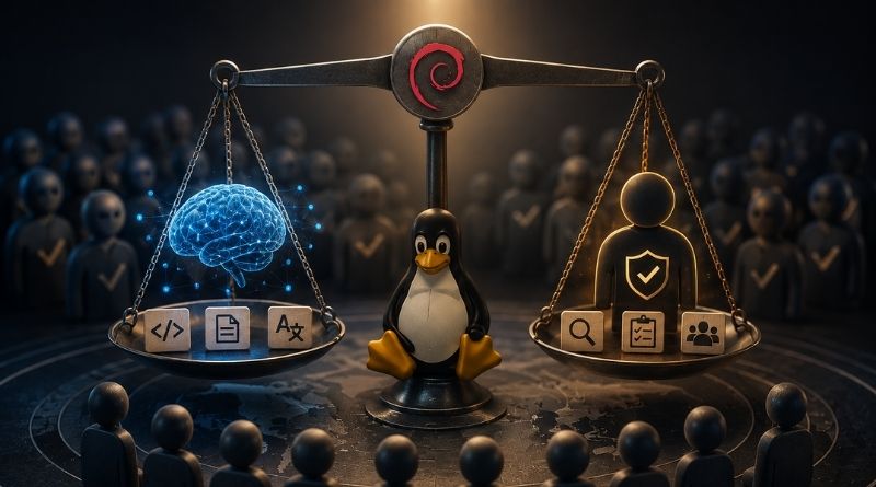Debian autorise l’IA générative, le contributeur demeure responsable des contenus.