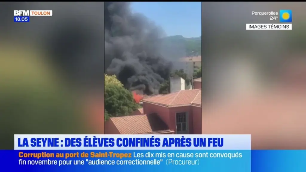 Incendie à La Seyne : confinement des élèves de l’école Léo-Lagrange pendant l’après-midi.