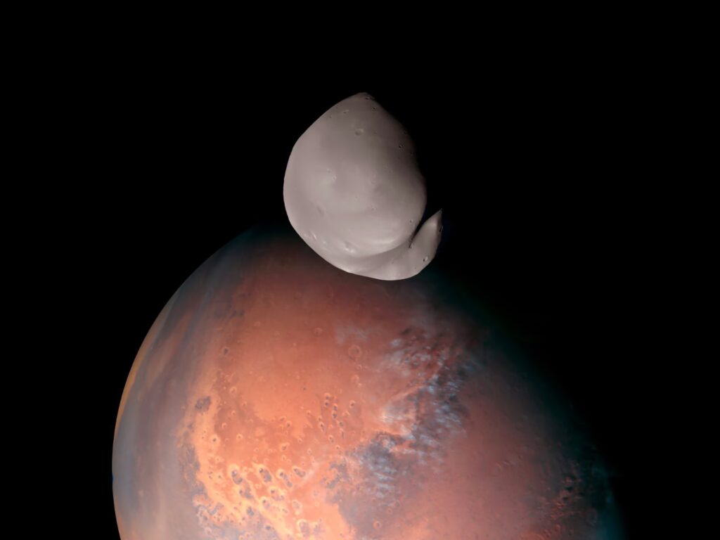 Des simulations révèlent l’histoire d’un impact colossal sur une lune de Mars.