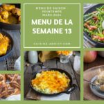 Menu équilibré pour la semaine du 25 au 31 mars 2024 : recommandations nutritionnelles.