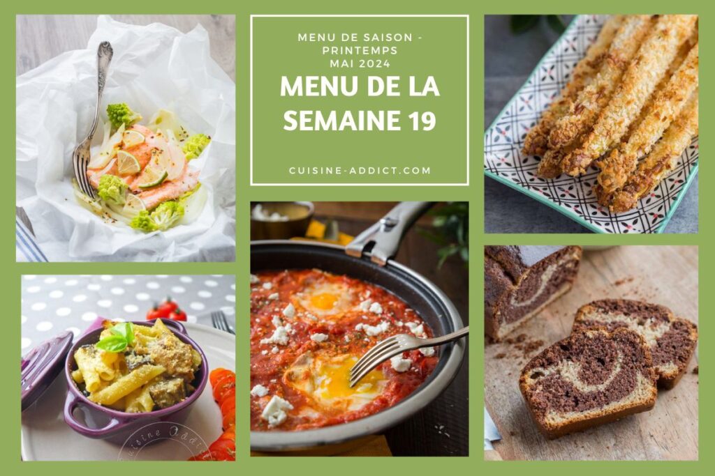 Menu hebdomadaire pour la planification des repas quotidiens en France du 6 au 12 mai 2024.