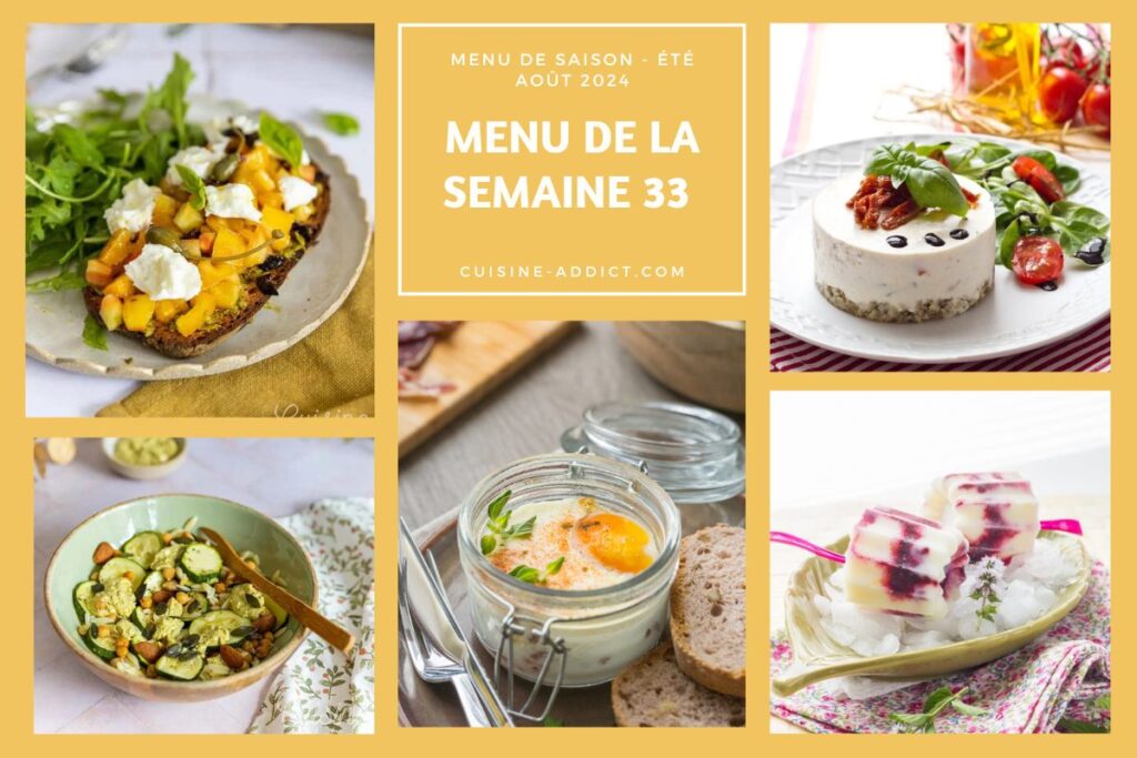 Repas équilibrés et savoureux pour les familles durant la semaine de référence.