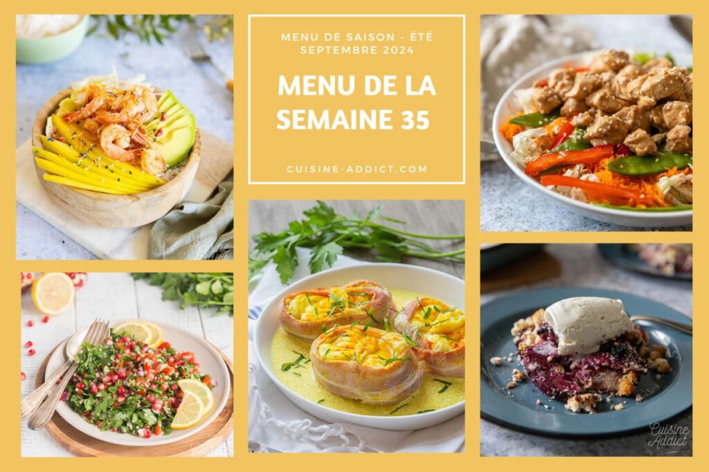 Menu hebdomadaire équilibré et savoureux pour les cantines scolaires françaises.