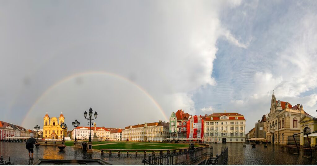 Timisoara, Roumanie : l’architecture viennoise au cœur de la ville historique.