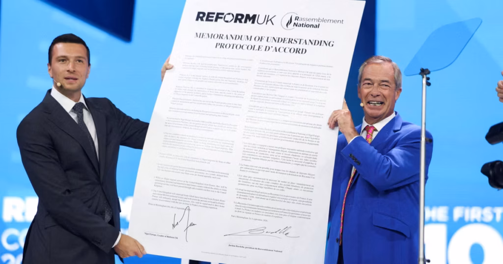 Nigel Farage impliqué dans un nouveau scandale malgré le soutien de Jordan Bardella.