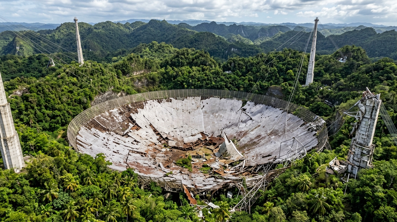 Un miroir de 305 m à Porto Rico disparaît en quelques secondes dans une colline.