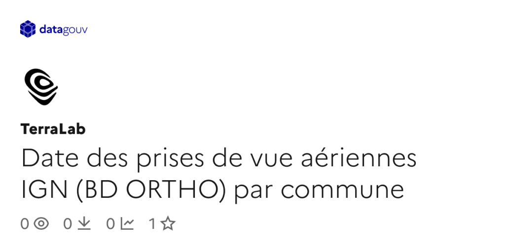 Prises de vue aériennes IGN : données par commune disponibles pour analyse géographique