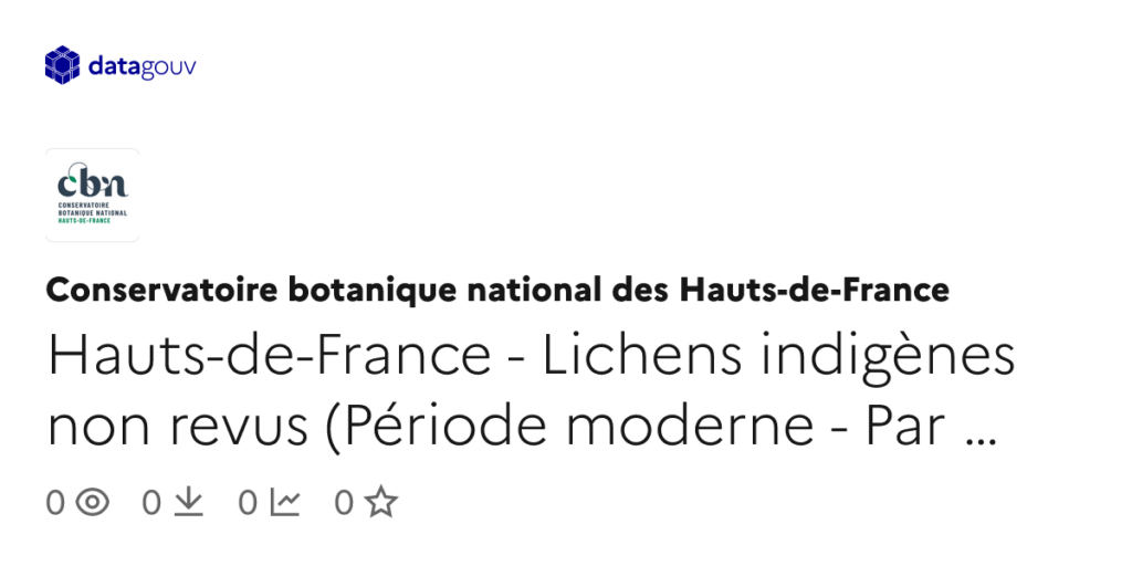 Lichens indigènes des Hauts-de-France non revus sur 25 km² en période moderne