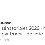 Élections sénatoriales : nombre d’inscrits par bureau de vote en France