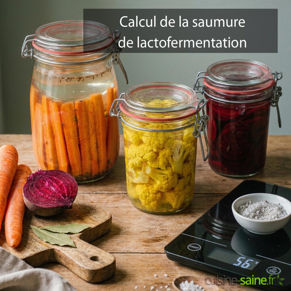Calculateur de sel pour la lactofermentation : recommandations précises pour un processus efficace.