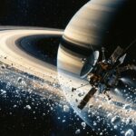 Une sonde traverse les anneaux de Saturne, ouvrant la voie à la mission Voyager.