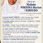 Décès de Madame NIKIEMA Mariam/ILBOUDO : Remerciements et faire-part des proches.