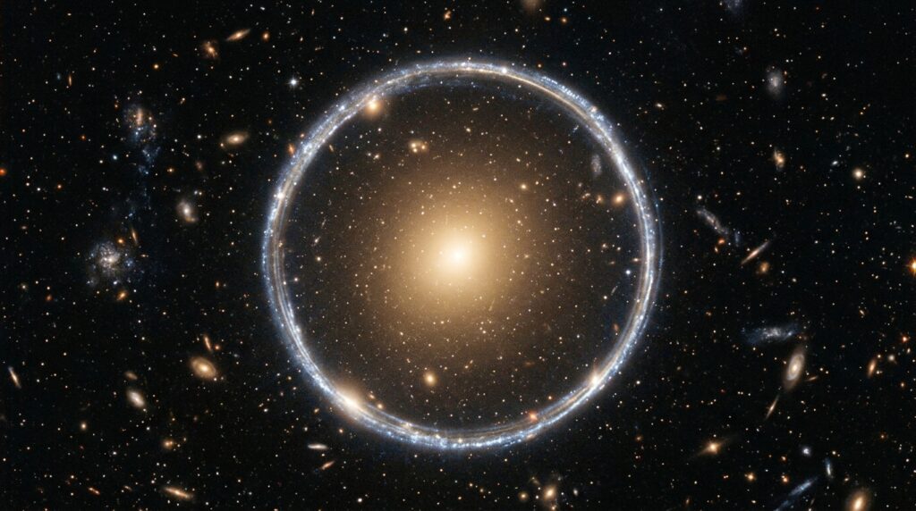 Hubble photographie un anneau de lumière, confirmant une théorie d’Einstein.