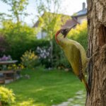 La présence du pic-vert dans les jardins indique une biodiversité favorable en France.