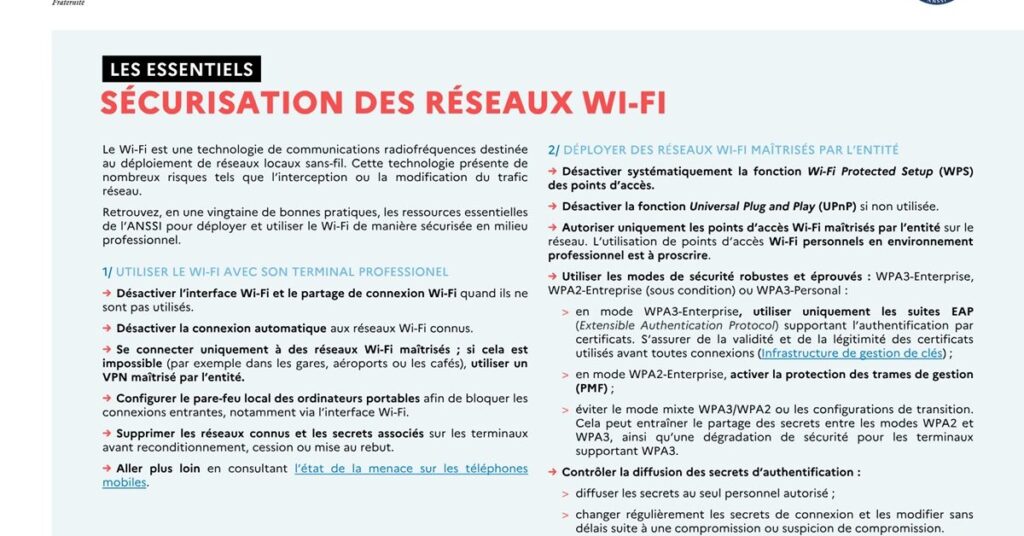 Wi-Fi en entreprise : l’ANSSI recommande des pratiques pour sécuriser les réseaux