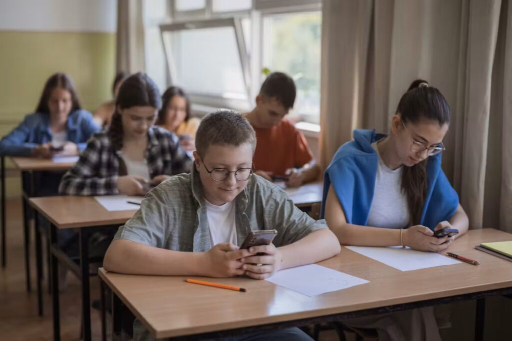 Les parents expriment des avis partagés sur l’interdiction des portables au collège.