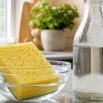 Utilisation du vinaigre blanc dans les éponges de cuisine : recommandations et avantages.